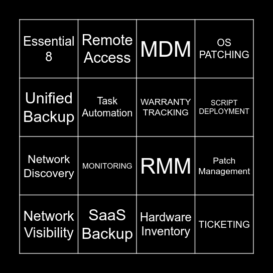 HAT x NinjaOne Bingo Card