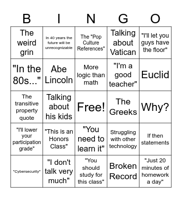 Stoltenberg Bingo Card