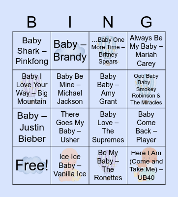 Baby Barrick Baby Bingo Card