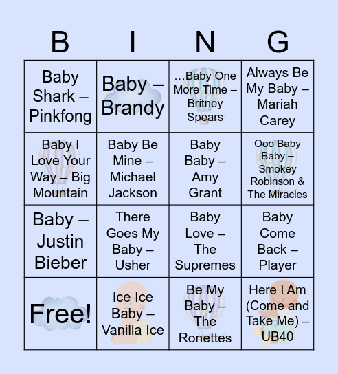 Baby Barrick Baby Bingo Card
