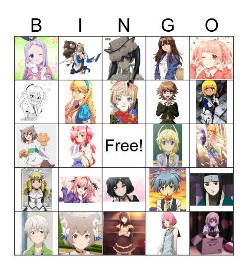 Fave Male Characters Bingo Card