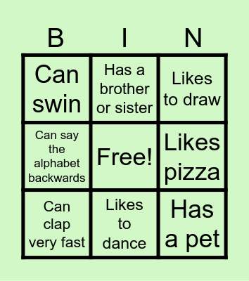 HUMAN BINGO Card