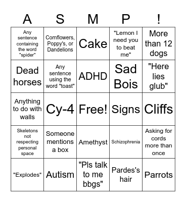 ASMP BINGO Card