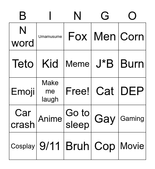 Untitled Bing Bingo Card