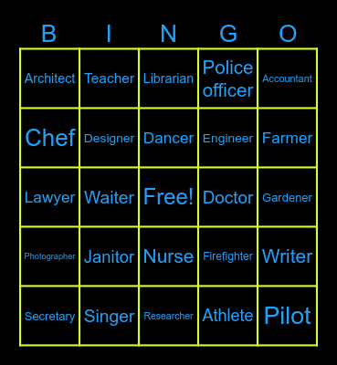 Jobs Bingo Card