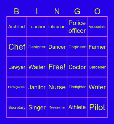 Jobs Bingo Card