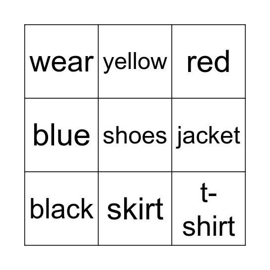 Unit 3 Bingo Card