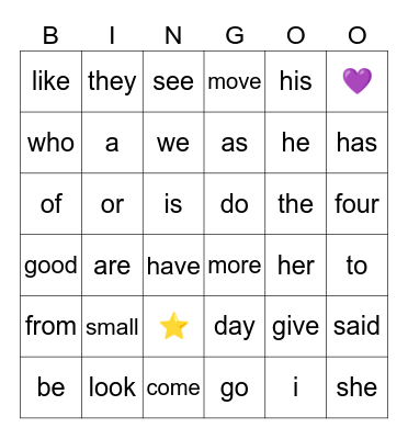 fun bingo💜 Bingo Card