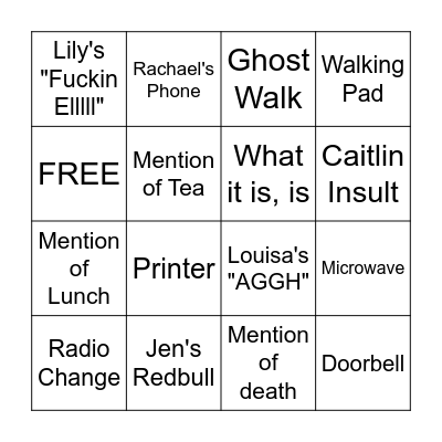 Office Bingo Card