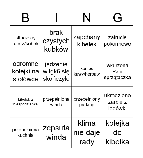 RTO Bingo Card