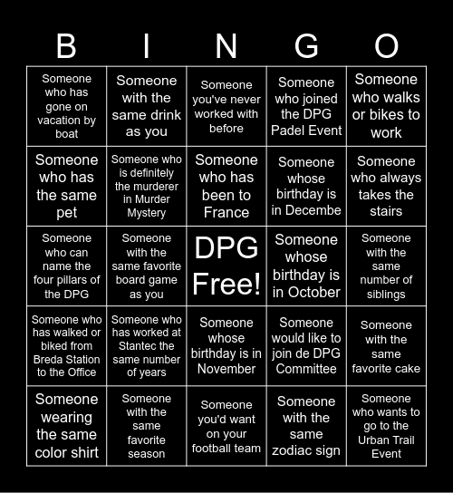 Zoek Bingo Card