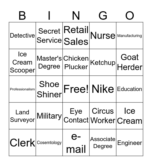 FUN Career Facts Bingo Card