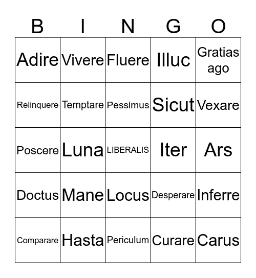 Stages 19-20 Bingo Card