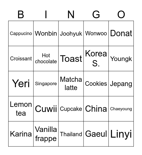 PUNYA CUWI Bingo Card