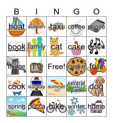 Aphasia Group Bingo Card