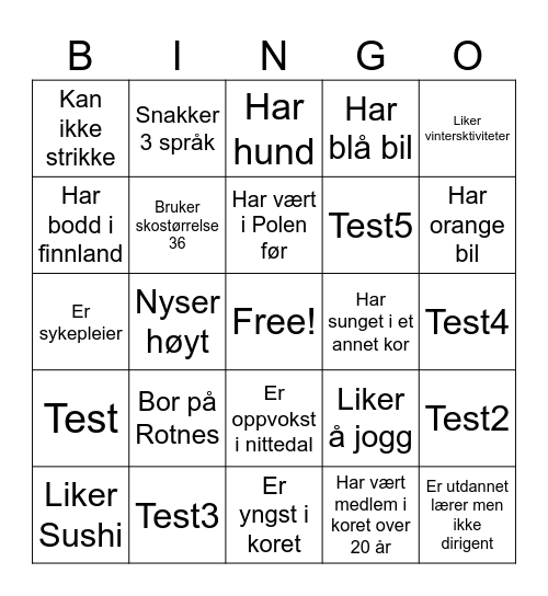 Caldera bingo Card