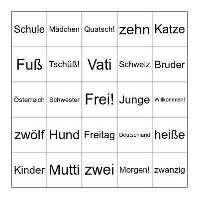 das Alphabet! Bingo Card