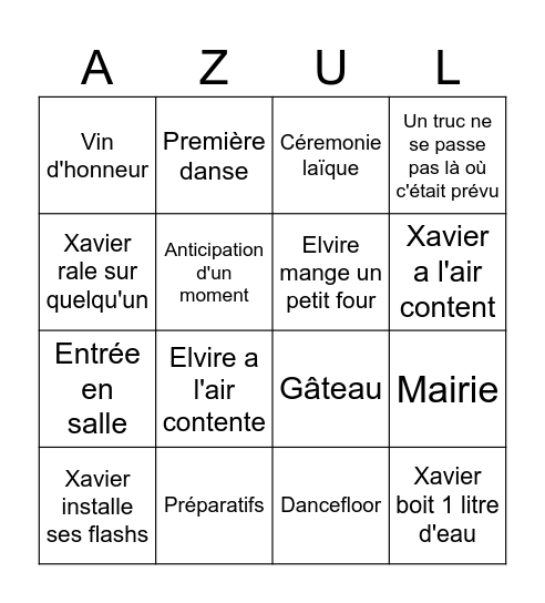 Assistante Duo Azul Bingo Card