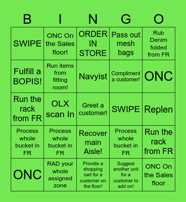 SalesFloor Bingo Card