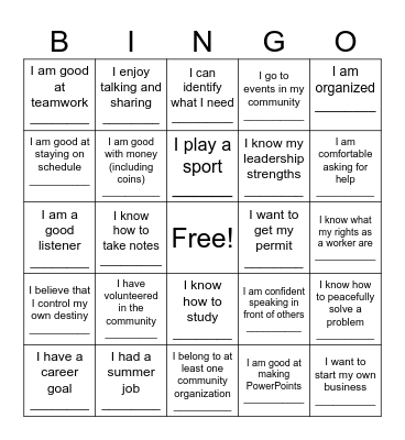 Get-to-Know You Bingo Card