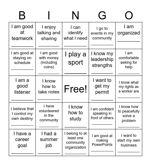 Get-to-Know You Bingo Card