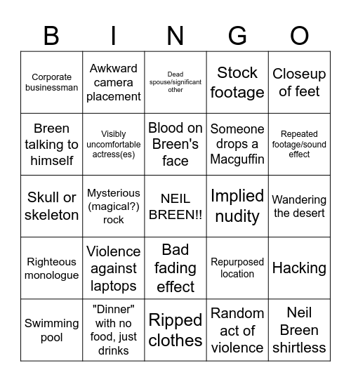 Neil Breengo Bingo Card
