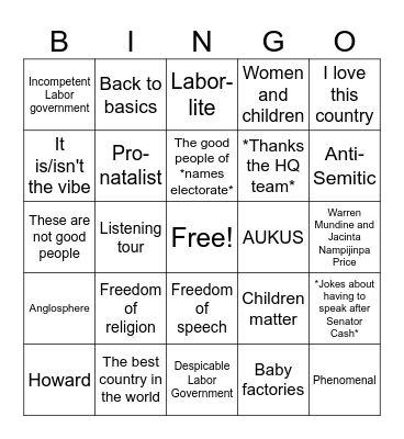 SC25 Bingo Card