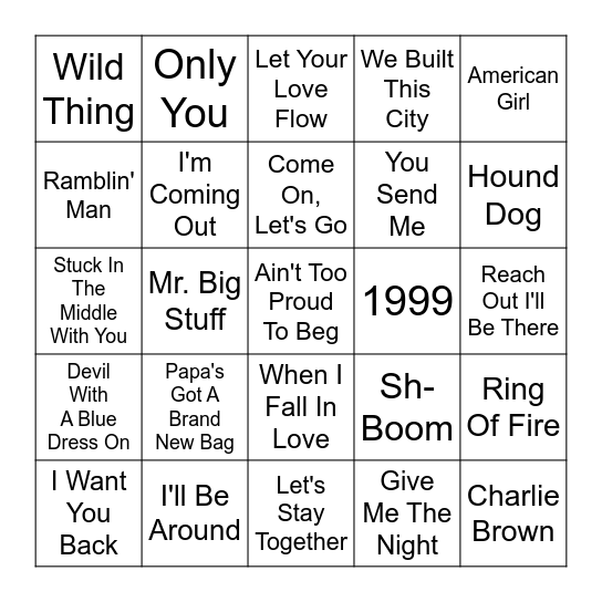 Music Bingo! Bingo Card