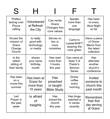 Find Someone Who Bingo Card