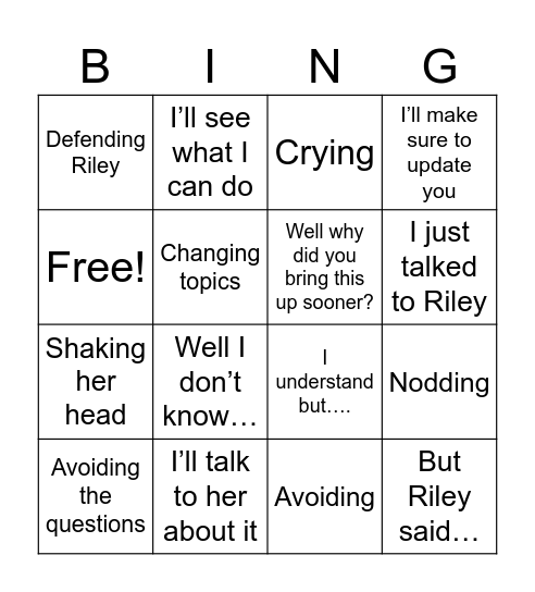 Can reaction bingo Card