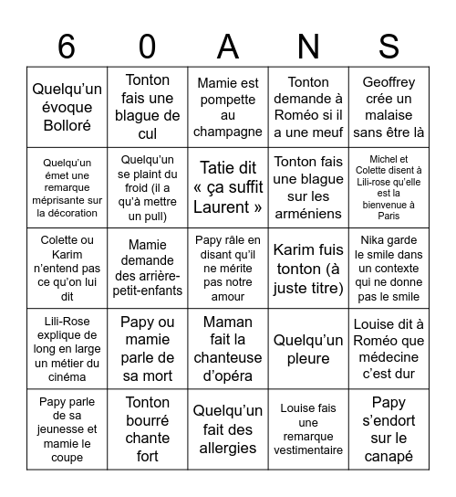 Bingo du week-end Bingo Card