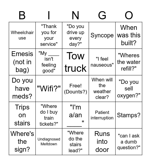 Pikes Peak Bingo Card