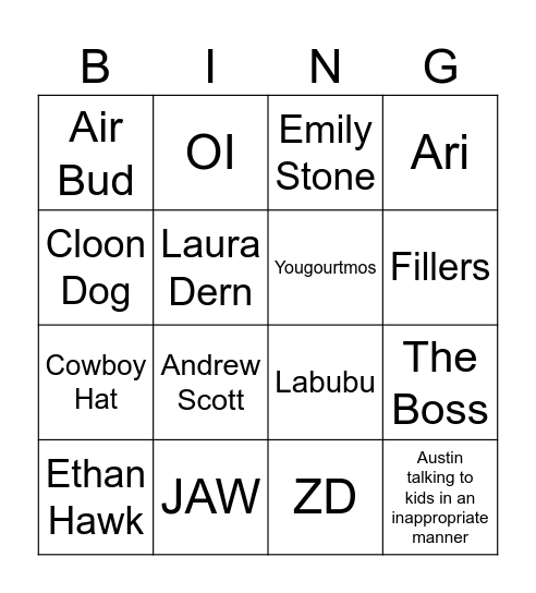 Telluride Bingo Card