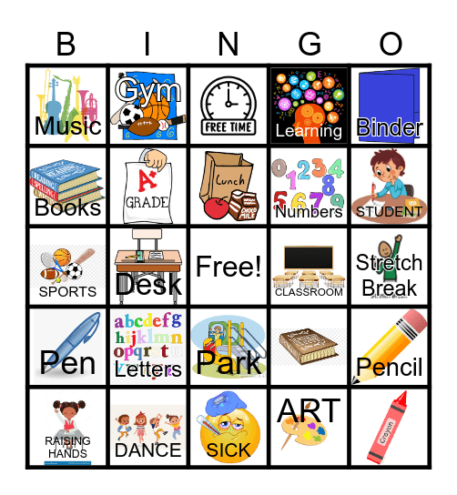 SCHOOL Bingo Card