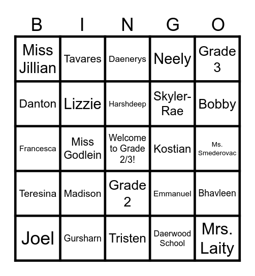 CLASSMATE BINGO Card