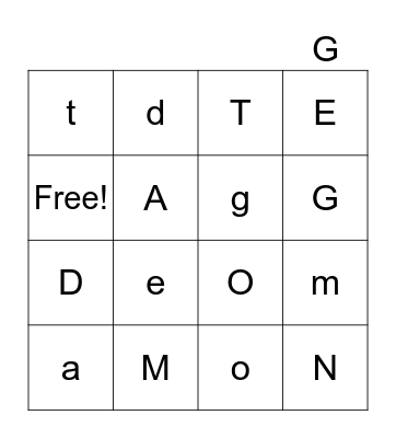 Alphabet Bingo Card