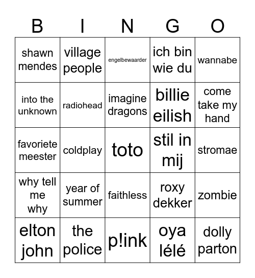 Swingo de Bingo '25 Bingo Card