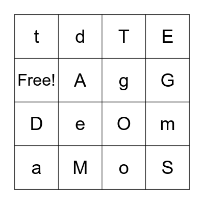 Alphabet Bingo Card