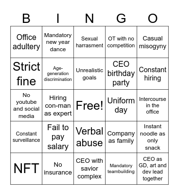 Cty hãm loz Bingo Card