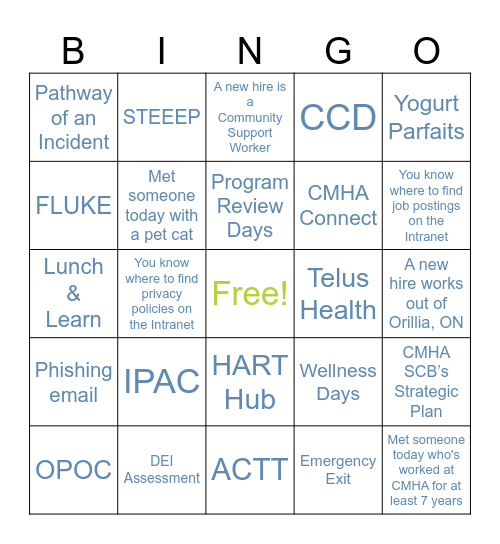 MEET & GREET - BINGO GAME Bingo Card