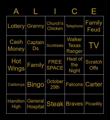 BIRTHDAY BINGO! Bingo Card