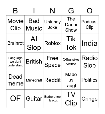 Instagram 2 Bingo Card