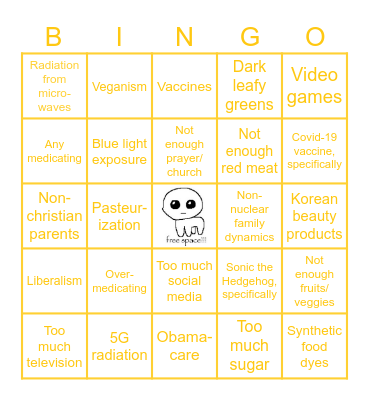 What Does RFK Jr. Think Causes Autism? Bingo Card