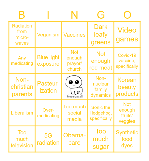 What Does RFK Jr. Think Causes Autism? Bingo Card