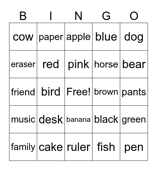 BINGO Card