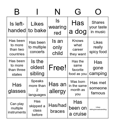 Icebreaker Bingo: Find Someone Who Bingo Card