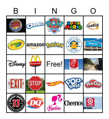 Environmental Print Bingo Card
