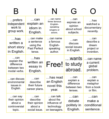 About Mee Bingo Card