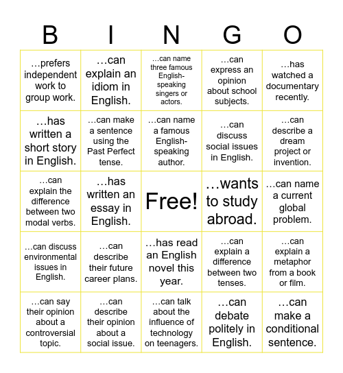 About Mee Bingo Card