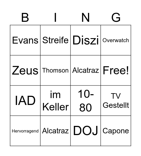 Meissner Bingo Card